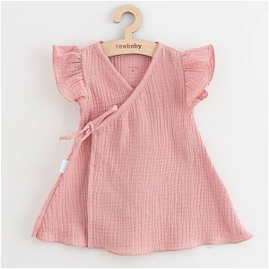 Letní kojenecké mušelínové šaty New Baby Soft dress růžová, vel. 80 (9-12m), Růžová