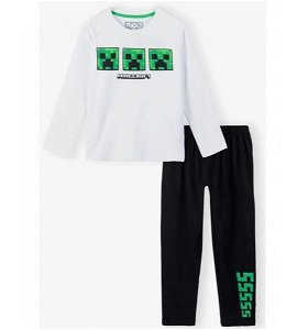 Chlapecké pyžamo Minecraft (059a), vel. 116, bílo-černá