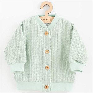 Kojenecký mušelínový kabátek New Baby Comfort clothes šalvějová, vel. 68 (4-6m), Zelená