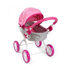 Dětský kočárek pro panenky Milly Mally Dori Prestige Pink, Růžová