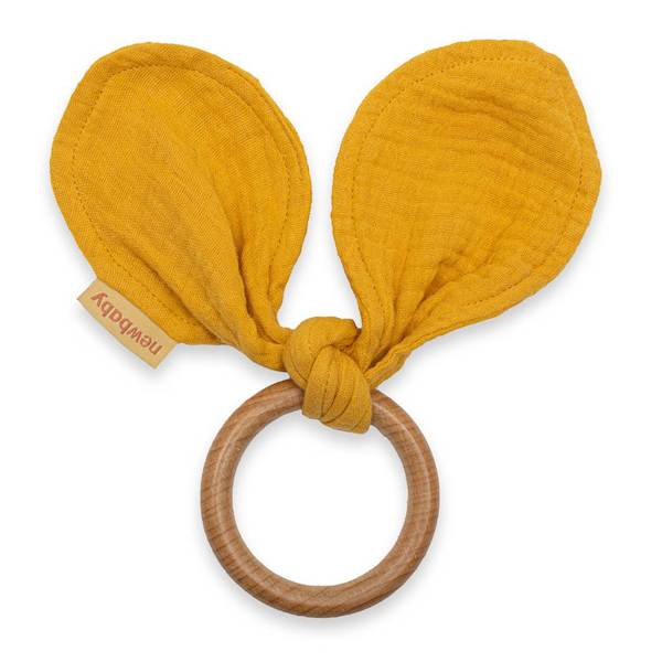 Kousátko pro děti ouška New Baby Ears mustard, Žlutá
