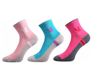 Dětské ponožky Neoik Voxx 3 páry (N001), vel. 35-38, růžovo-tyrkysová