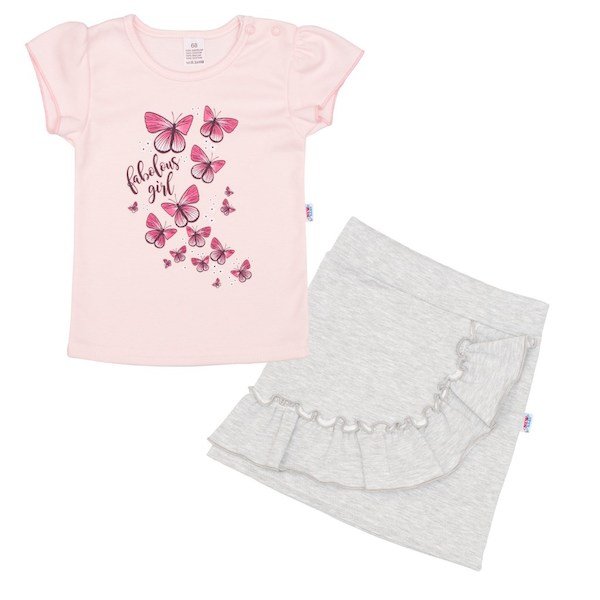 Kojenecké tričko se sukýnkou New Baby Butterflies, vel. 62 (3-6m), Růžová