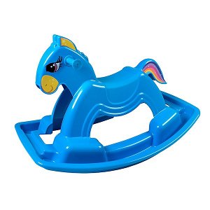 Houpací koník plastový BAYO 92 cm modrý, Modrá