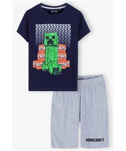 Chlapecké pyžamo Minecraft (52586 - 154 ), vel. 152, šedo-tm. modrá