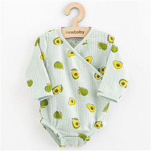Kojenecké mušelínové body s bočním zavazováním New Baby Avocado, vel. 56 (0-3m), Zelená