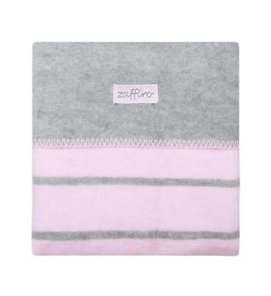 Dětská bavlněná deka Womar 75x100 šedo-růžová, Růžová