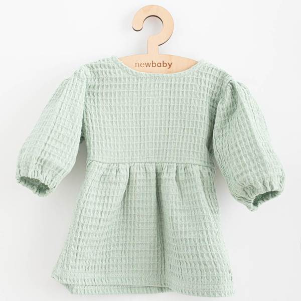 Kojenecké mušelínové šaty New Baby Comfort clothes šalvějová, vel. 62 (3-6m), Zelená