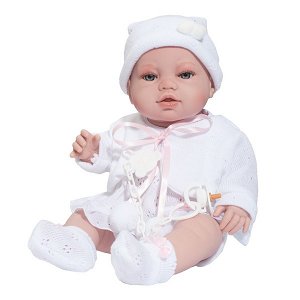 Luxusní dětská panenka-miminko Berbesa Valentina 28cm, Bílá