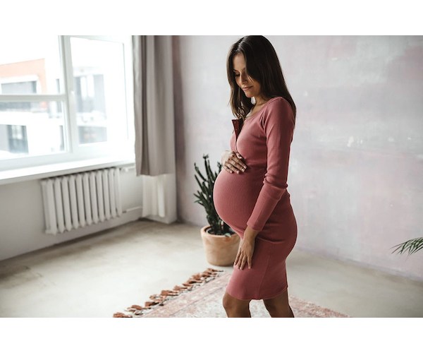 Těhotenské a kojící šaty Mommy Chic milk & love růžově hnědé, vel. L, Růžová