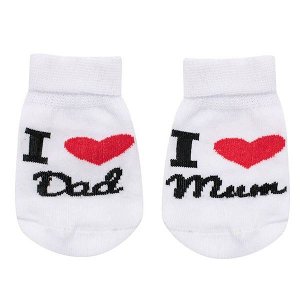 Kojenecké bavlněné ponožky New Baby I Love Mum and Dad bílé, vel. 62 (3-6m), Bílá