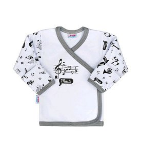 Kojenecká bavlněná košilka New Baby Music, vel. 62 (3-6m), Bílá