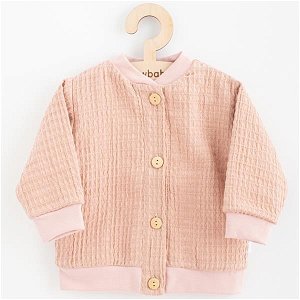 Kojenecký mušelínový kabátek New Baby Comfort clothes šalvějová, vel. 56 (0-3m), Růžová