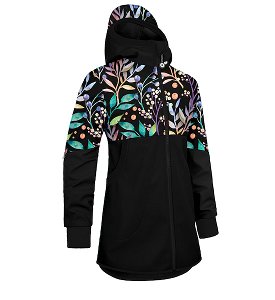 Unuo, Dívčí softshellový kabát s fleecem Street, Černá, Podzimní bobule Velikost: 104/110, vel. 158/164