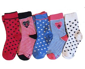 Dívčí ponožky Sockswear 5 párů (54330), vel. 27-30, barevná