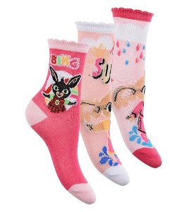 Dívčí ponožky Bing 3 páry (g. hu 5662-1), vel. 19-22, Růžová