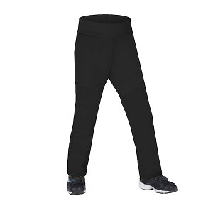 Unuo, Dětské softshellové kalhoty s fleecem pružné Sporty, Černá Velikost: 98/104, vel. 98/104