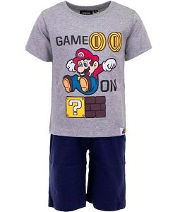 Letní komplet pyžamo Super Mario (1997), vel. 98, šedo-modrá
