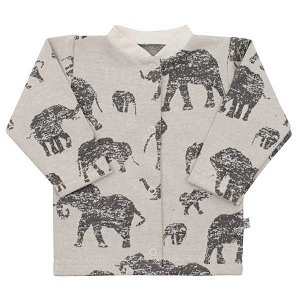 Kojenecký kabátek Baby Service Sloni růžový, vel. 68 (4-6m), šedá