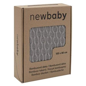 Bambusová pletená deka New Baby 100x80 cm blue, šedá