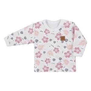 Kojenecké tričko s dlouhým rukávem Koala Flowers, vel. 62 (3-6m), Růžová
