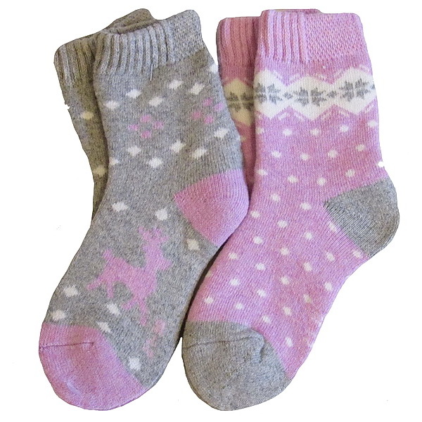 Dívčí teplé ponožky Sockswear s vlnou (57502a), vel. 35-38, šedo-růžová