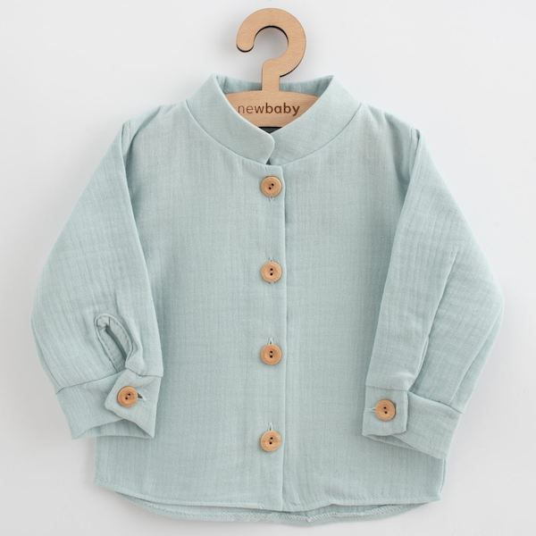 Kojenecká mušelínová košile New Baby Soft dress mátová, vel. 68 (4-6m), Dle obrázku