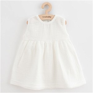Kojenecké mušelínové šaty New Baby Elizabeth, vel. 56 (0-3m), Bílá