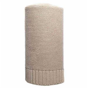 Bambusová pletená deka NEW BABY 100x80 cm béžová, Béžová