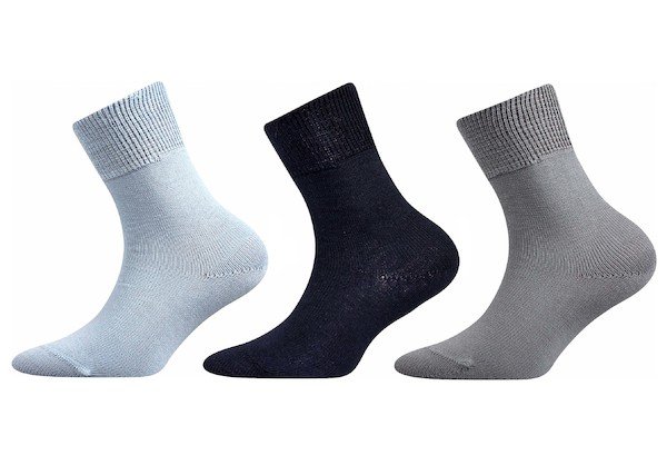 Dětské ponožky Romsek 100% bavna, 3 páry (Ro8877), vel. 27-29, modro-šedá