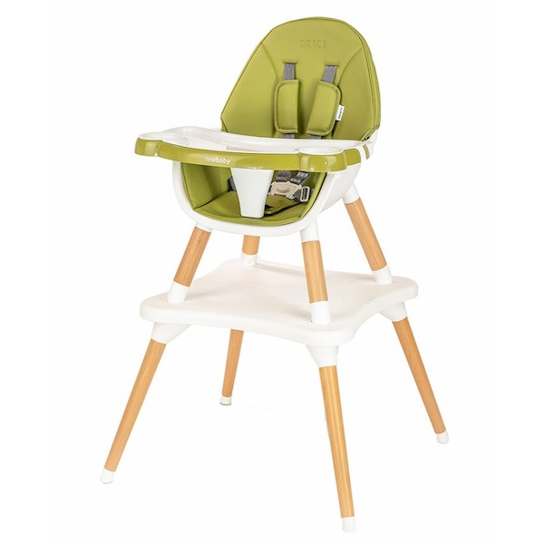 Jídelní židlička 3v1 New Baby Grace grey, Zelená