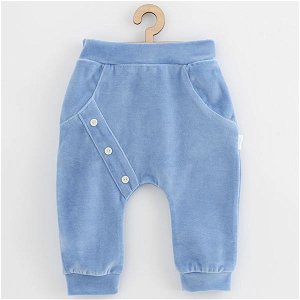 Kojenecké semiškové tepláčky New Baby Suede clothes šedá, vel. 74 (6-9m), Modrá