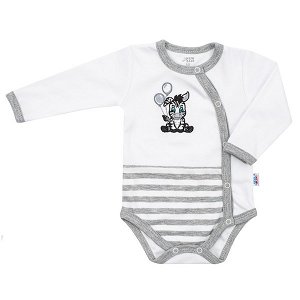 Kojenecké bavlněné celorozepínací body New Baby Zebra exclusive, vel. 68 (4-6m), Bílá