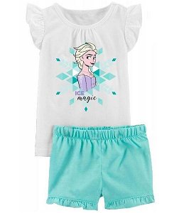 Dívčí letní komplet pyžamo Frozen (em8724), vel. 128, bílá tyrkysová