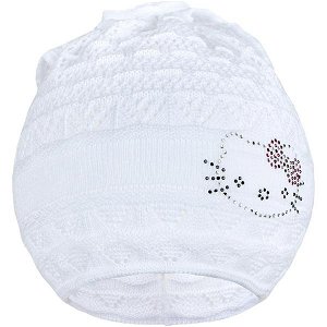 Pletená čepička-šátek New Baby kočička fialová, vel. 104 (3-4r), Bílá