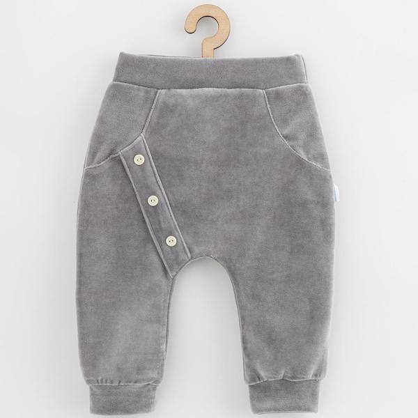 Kojenecké semiškové tepláčky New Baby Suede clothes šedá, vel. 62 (3-6m), šedá