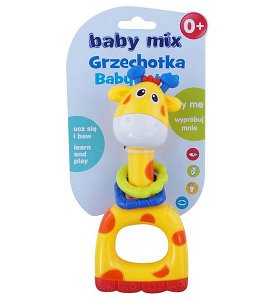 Dětské chrastítko Baby Mix žlutá žirafa, Žlutá