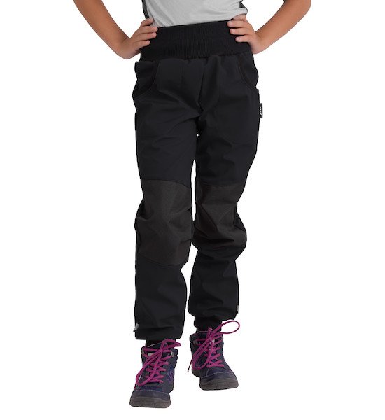 Unuo, Dětské softshellové kalhoty s fleecem Street Strong, Černá Velikost: 98/104, vel. 110/116