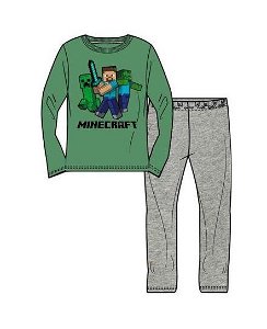 Chlapecké pyžamo Minecraft (fuk54825), vel. 134, šedo-zelená