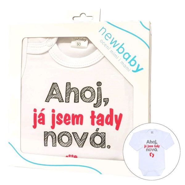 Body s potiskem New Baby Oteckova najrýchlejšia, vel. 56 (0-3m), Růžová