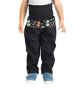 Unuo, Batolecí softshellové kalhoty s fleecem Basic, Černá, Roboti Velikost: 80/86, vel. 92/98