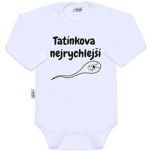 Body s potiskem New Baby Oteckova najrýchlejšia, vel. 86 (12-18m), Bílá