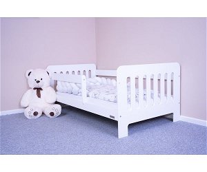 Dětská postel se zábranou New Baby ERIK 160x80 cm bílá, Bílá