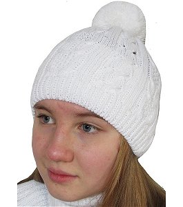 Dívčí zimní čepice Dráče (DR911), vel. 116-134, Bílá