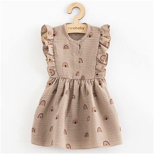 Letní kojenecké mušelínové šaty New Baby Rainbow, vel. 68 (4-6m), Hnědá