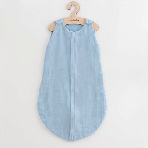 Mušelínový spací vak pro miminka New Baby modrý, vel. 0-6 m, Modrá
