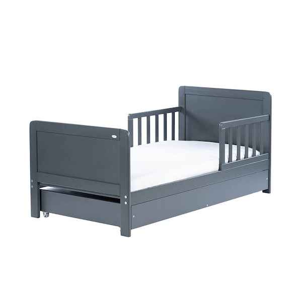Dětská postel se zábranou a šuplíkem Drewex Olek 140x70 cm grafit, šedá