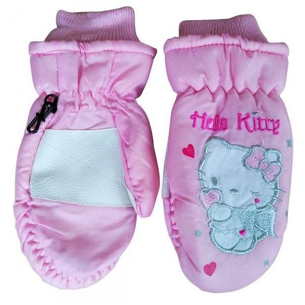 Lyžařské rukavice Hello Kitty, vel. 8-10 let, Růžová