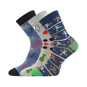 Chlapecké ponožky Boma 3 páry (Zoo5811), vel. 25-29, šedo-modrá