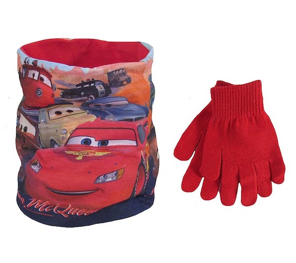 Dětský nákrčník a rukavice Cars (PH4238), vel. 3-8 let, Červená